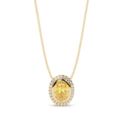 Bezel Setting Yellow Diamond Solitaire Pendant