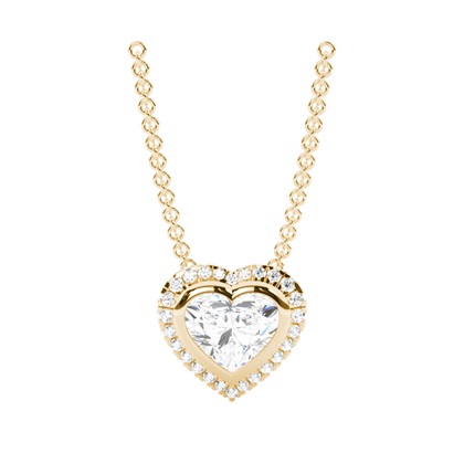 Heart Yellow Gold Diamond Necklaces and Diamond Pendants