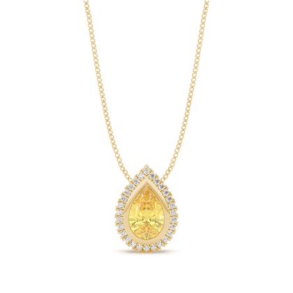 Pear Yellow Diamond Pendants