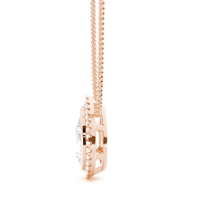 Beze-Einstellung Moissanit-Halo-Anhänger