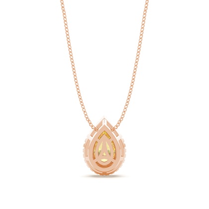 Solitär Anhänger mit gelbem Diamant in Zargenfassung