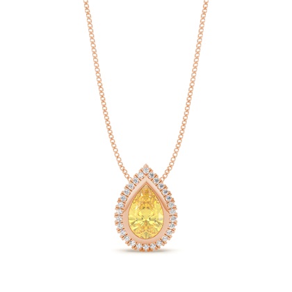 Bezel Setting Yellow Diamond Solitaire Pendant