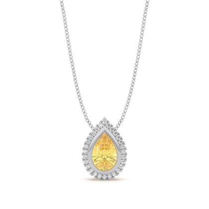 Bezel Setting Yellow Diamond Solitaire Pendant