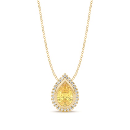 Bezel Setting Yellow Diamond Solitaire Pendant