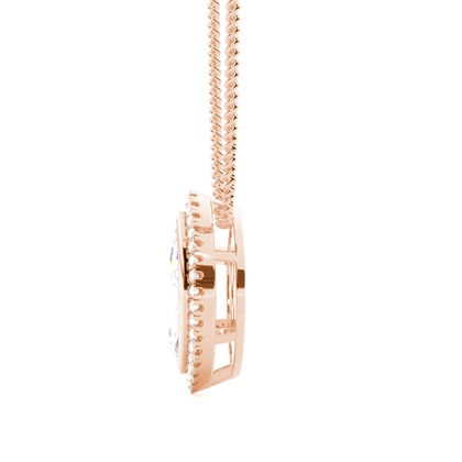 Beze-Einstellung Diamant-Halo-Anhänger