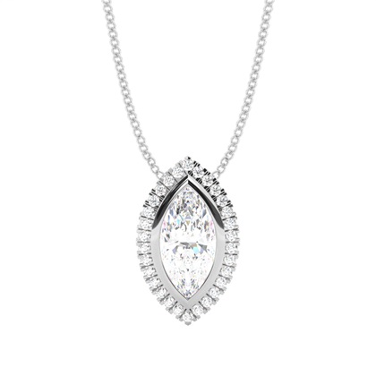 Bezel Setting Diamond Halo Pendant
