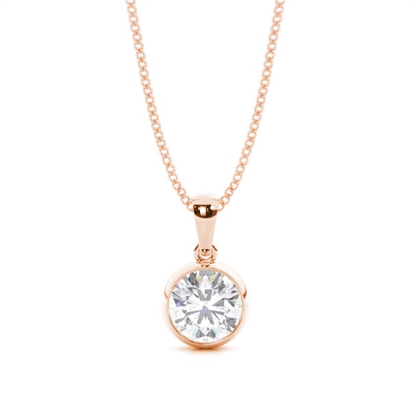Bezel Setting Moissanite Solitaire Pendant