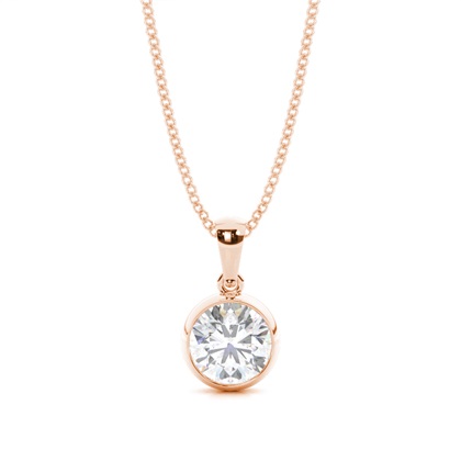 Bezel Setting Moissanite Solitaire Pendant