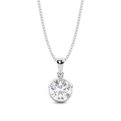 Bezel Setting Moissanite Solitaire Pendant