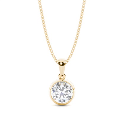 Bezel Setting Moissanite Solitaire Pendant