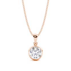 Bezel Setting Moissanite Solitaire Pendant