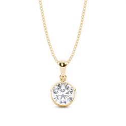 Bezel Setting Moissanite Solitaire Pendant