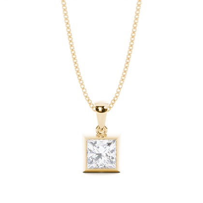 Bezel Setting Moissanite Solitaire Pendant