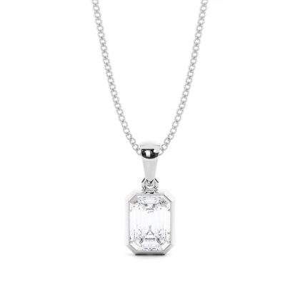 Bezel Setting Moissanite Solitaire Pendant