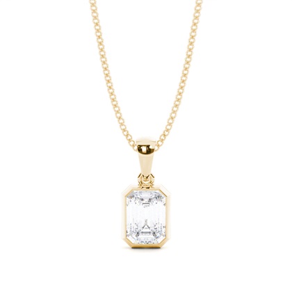 Bezel Setting Moissanite Solitaire Pendant