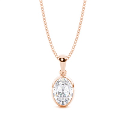 Bezel Setting Moissanite Solitaire Pendant