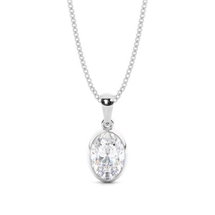 Bezel Setting Moissanite Solitaire Pendant