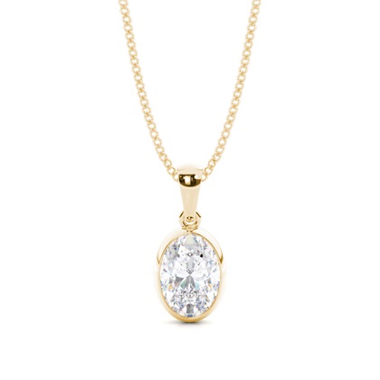 Bezel Setting Moissanite Solitaire Pendant