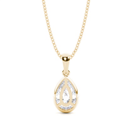 Yellow Gold Moissanite Pendants
