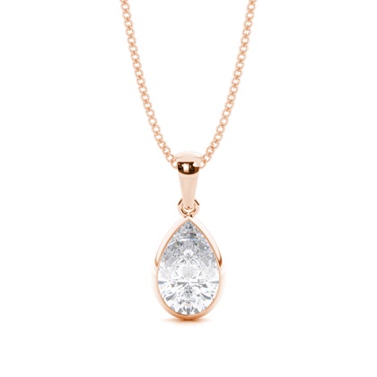Bezel Setting Moissanite Solitaire Pendant