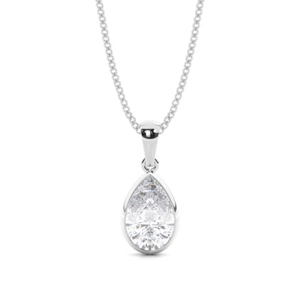Bezel Setting Moissanite Solitaire Pendant