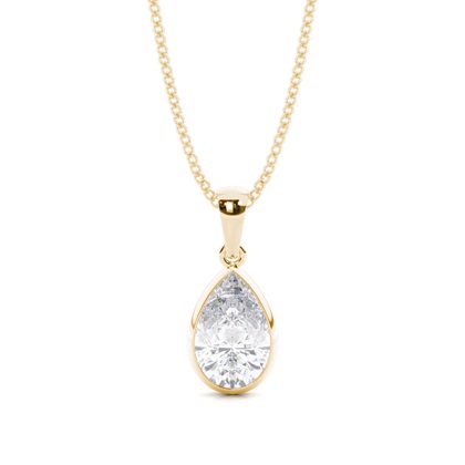 Bezel Setting Moissanite Solitaire Pendant