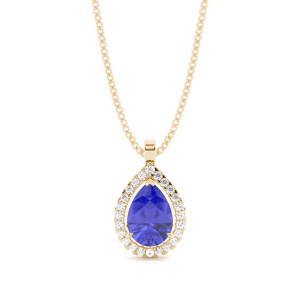 Prong Setting Halo Tanzanite Pendant