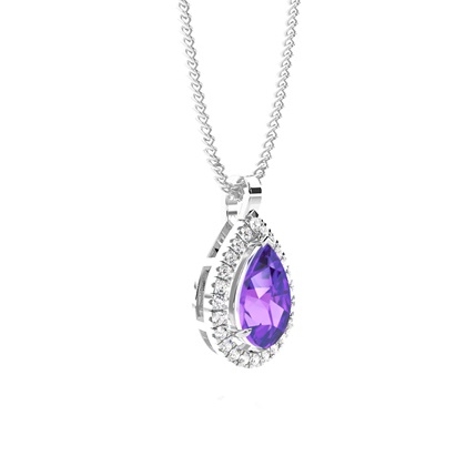 Halo-Amethyst-Anhänger in einer Krappenfassung