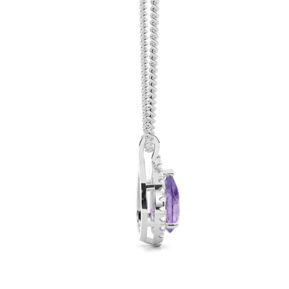Halo-Amethyst-Anhänger in einer Krappenfassung