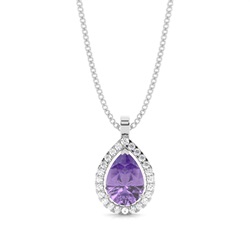 Halo-Amethyst-Anhänger in einer Krappenfassung