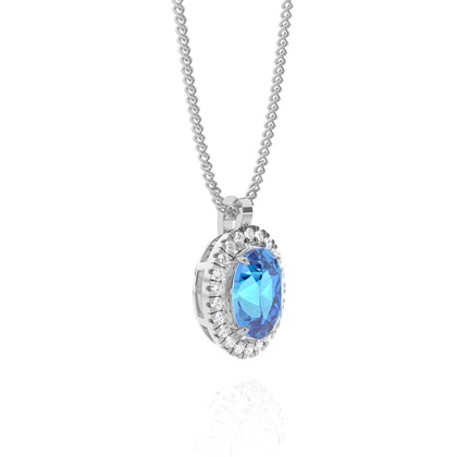 Oval Cut Diamond Pendant Necklaces 