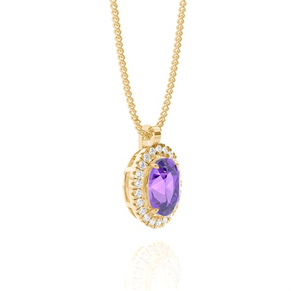 Halo Amethyst Anhänger mit Micro Krappenfassung