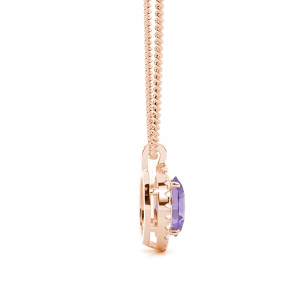 Halo Amethyst Anhänger mit Micro Krappenfassung