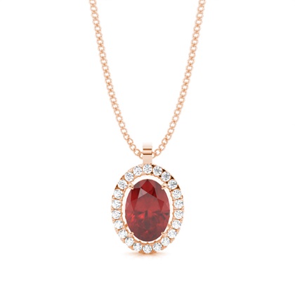 Oval Diamond Pendants