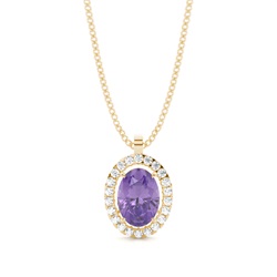 Micro Prong Setting Halo Amethyst Pendant