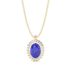 Micro Prong Setting Halo Tanzanite Pendant