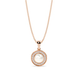 Tension Setting Pearl Halo Pendant