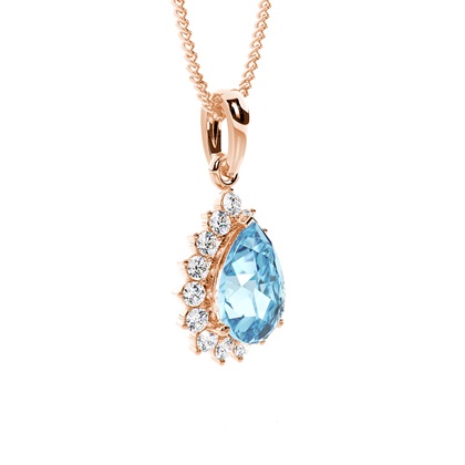 Halo Aquamarin Anhänger