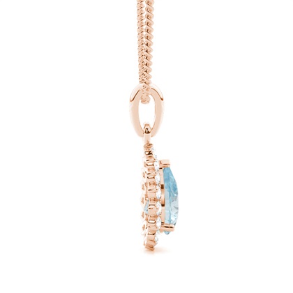 Halo Aquamarin Anhänger