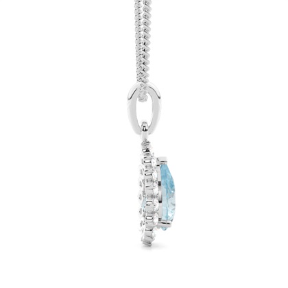 Halo Aquamarin Anhänger