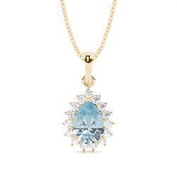 Halo Aquamarine Stud Pendant