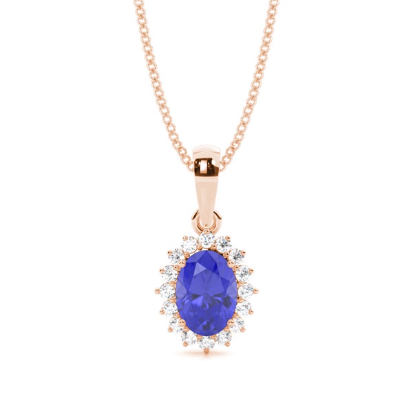 Prong Setting Halo Tanzanite Pendant