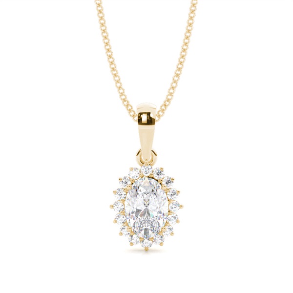 Prong Setting Halo Moissanite Pendant