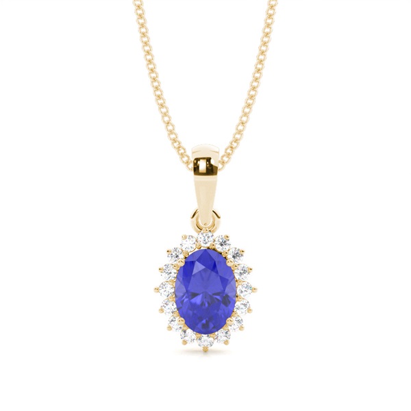 Prong Setting Halo Tanzanite Pendant