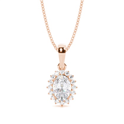 Prong Setting Halo Moissanite Pendant