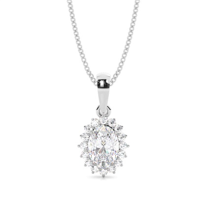 Prong Setting Halo Moissanite Pendant