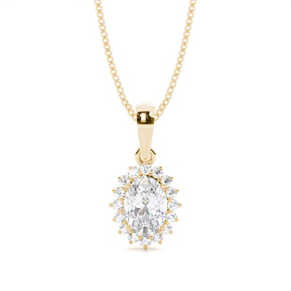 Prong Setting Halo Moissanite Pendant