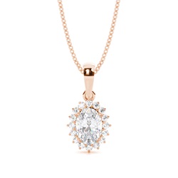 Prong Setting Halo Moissanite Pendant