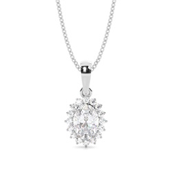Prong Setting Halo Moissanite Pendant