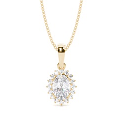 Prong Setting Halo Moissanite Pendant
